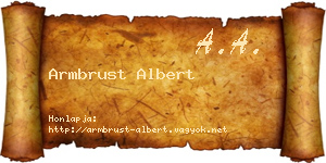 Armbrust Albert névjegykártya