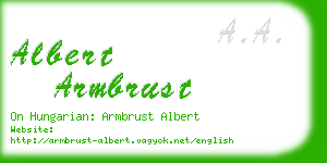 albert armbrust business card